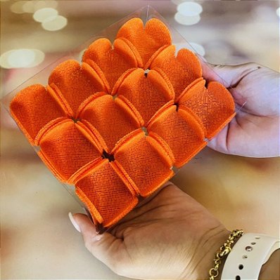 50 Forminhas Para Doces Finos Tela Escócia Laranja