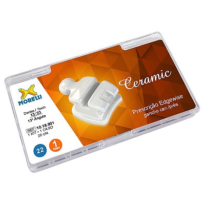 Kit de Bráquetes 01 caso Prescrição Edgewise Ceramic .022" Gancho Can./Prés