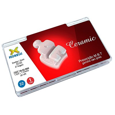 Kit de Bráquetes 01 caso Prescrição M.B.T. Ceramic .022" Gancho Can./Prés