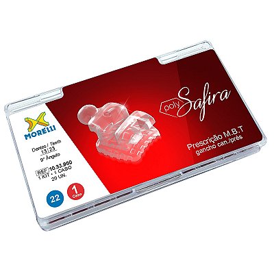 Kit de Bráquetes 01 caso Prescrição M.B.T. PolySafira 022" Gancho Can./Prés