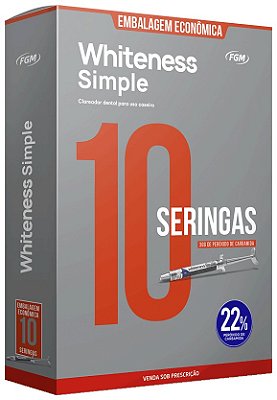 Clareador Whiteness Simple 22% com 10 seringas