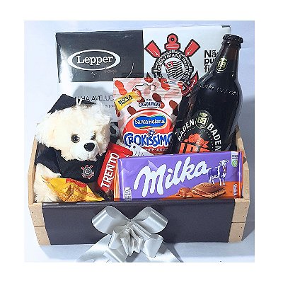 Cesta Times Futebol Urso Gravador Toalha Chocolates Cerveja