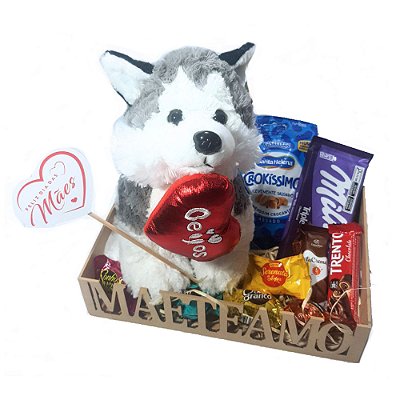 Cesta Dia Das Mães Com Milka, Cachorrinho, Placa