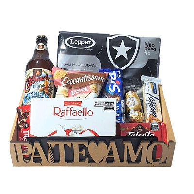 Cesta Dia dos Pais Botafogo com Toalha, Cerveja e Abridor