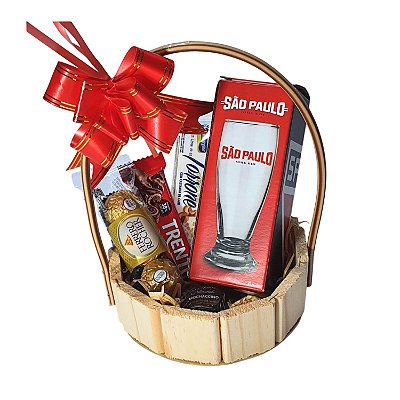 Cesta São Paulo Presente Criativo com Copo e Chocolates