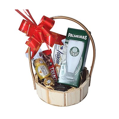 Cesta Palmeiras Presente Criativo com Copo e Chocolates