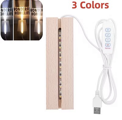 BASE MADEIRA E LED RETANGULAR
