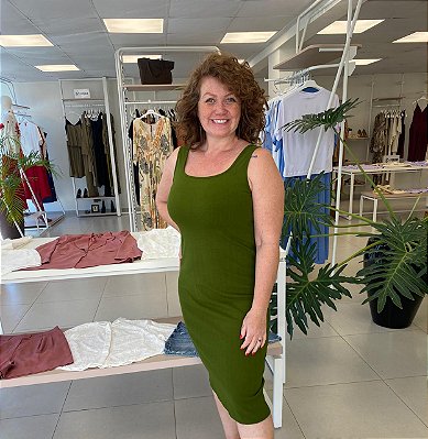 VESTIDO MALHA CANELADA