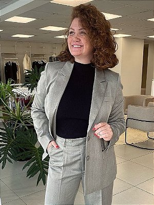 BLAZER AJUSTADO CINZA