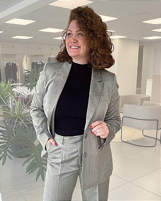 BLAZER AJUSTADO CINZA