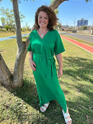 VESTIDO LINHO MANGA CURTA FORUM