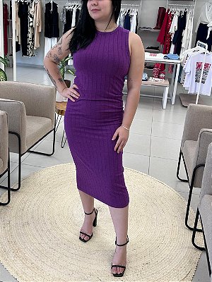 VESTIDO MIDI CANELADO