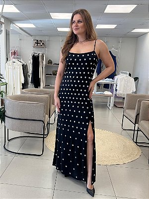 VESTIDO COM APLICAÇÃO METÁLICA