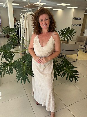 VESTIDO LONGO VISCOSE JACQUARD