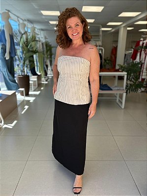 BLUSA SEM ALÇAS EM LINHO