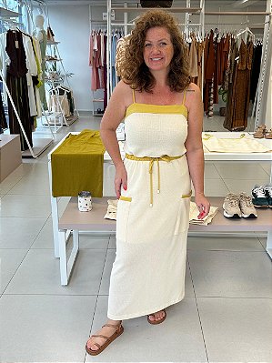 SAIA MIDI RETA EM MALHA TRICOT