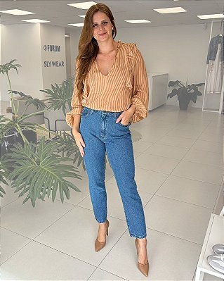 CALÇA JEANS MOM INDIGO