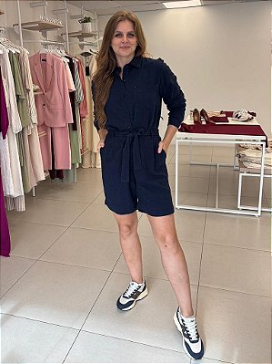 BERMUDA EM LINHO COM CINTO