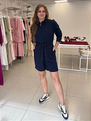 BERMUDA EM LINHO COM CINTO