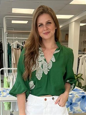 BATA EM LINHO BORDADO