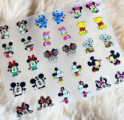 MINI CARTELÃO adesivos para unhas COM 30 UNIDADES DISNEY