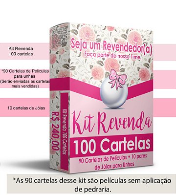 KIT REVENDA 100 CARTELAS- 90 CARTELAS DE PELÍCULAS + 10 PARES DE JÓIAS PARA UNHAS