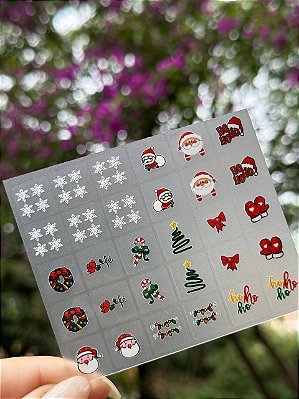 Mini Cartelão de Películas para Unhas 30 unidades-Natal Modelo 02