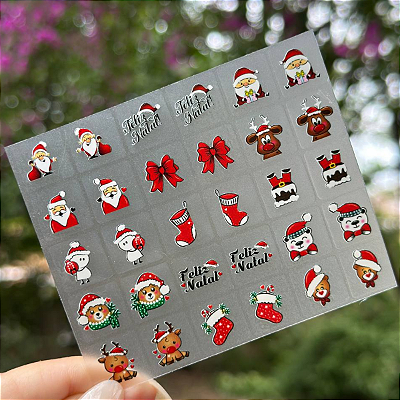 Mini Cartelão de Películas para Unhas 30 unidades-Natal Modelo 03