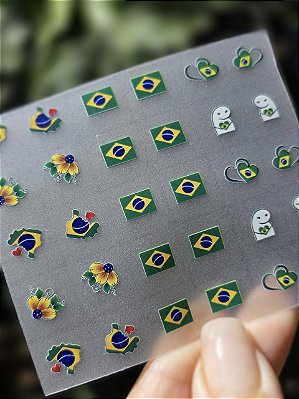MINI CARTELÃO adesivos para unhas com 30 UNIDADES - COPA DO MUNDO M01