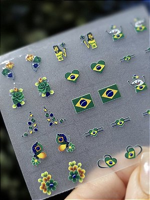 MINI CARTELÃO adesivos para unhas com 30 UNIDADES - COPA DO MUNDO M02