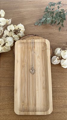 Pingente Coração com Quartzo Transparente