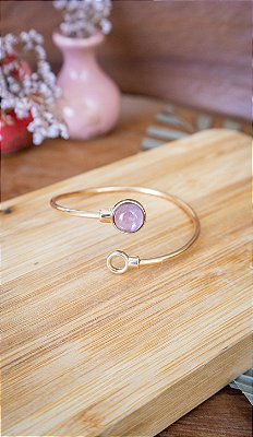 Pulseira Folheada a Ouro - Ametista