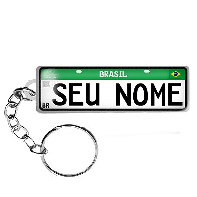 Chaveiro Placa Carro Verde Personalizado Mercosul