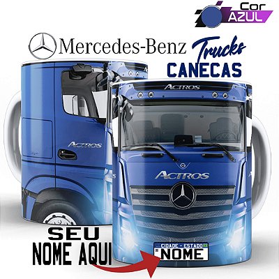Caneca personalizada caminhoneiro  Caminhão Mercedes Actros