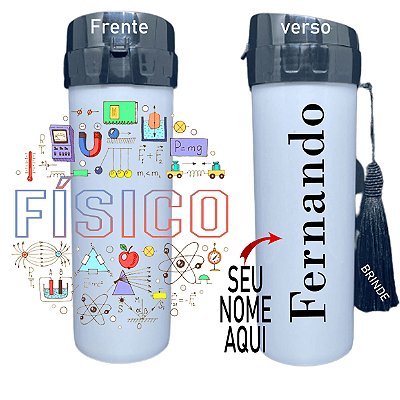 Squeeze Garrafa Personalizada - Físico - com seu Nome