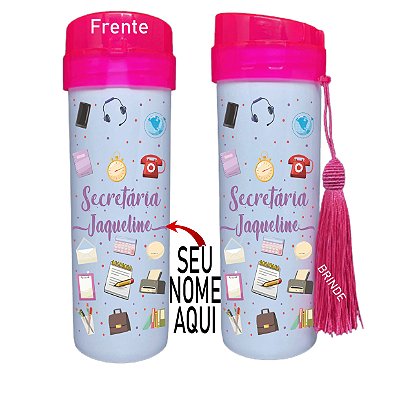 Squeeze Garrafa Personalizada - Secretária com seu Nome