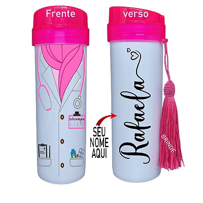 Squeeze Garrafinha de Agua  jaleco enfermagem - com seu nome