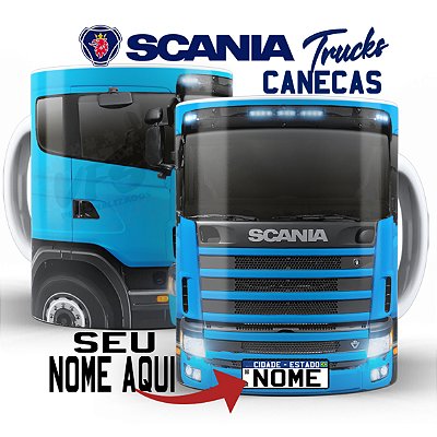 Caneca Personalizada Caminhoneiro Caminhão Scania 124