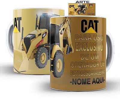 Caneca Personalizada Retroescavadeira c/ seu nome