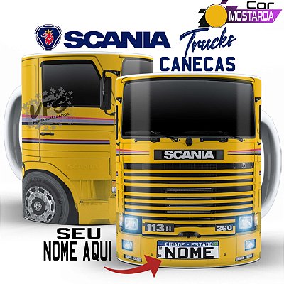 Caneca Personalizada Caminhão caminhoneiro Scania 113H Frontal