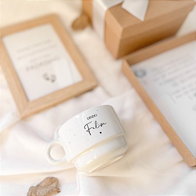 Caixa Convite Individual para Padrinho de Batismo – Caneca Personalizada Dindo