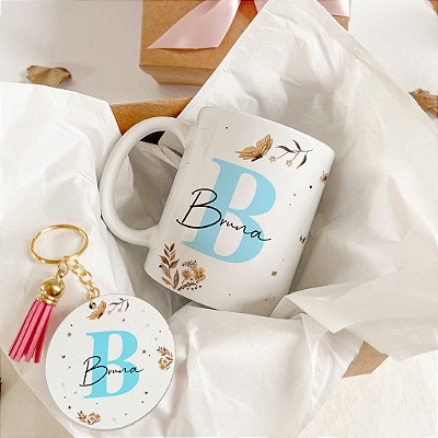 Presente para Professora Caneca Personalizada com Nome + Chaveiro e Caixa de Presente