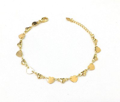 PULSEIRA OURO CORAÇÕES