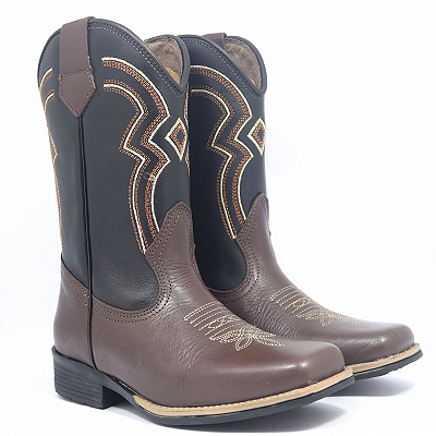 Bota Cano Longo INFANTIL 106023 - PRETO CAFÉ
