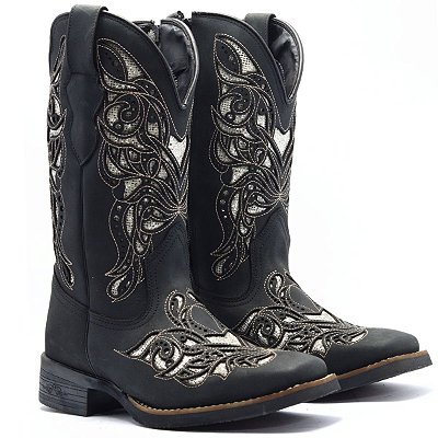 Bota Cano Longo a Lazer 170437 - Preto Crazy Horse