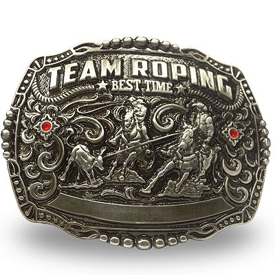Fivela Country Team Roping 11x8 059 - Envelhecido