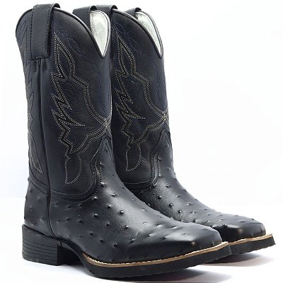 Bota Texana Avestruz 070131 - Preto