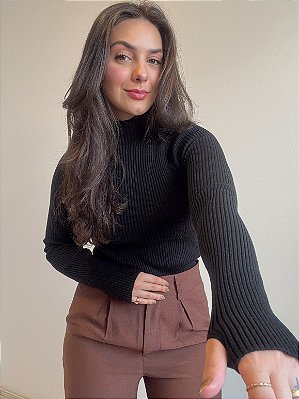 BLUSA CANELADA MANGA LONGA AGNES