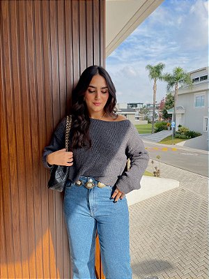 BLUSA DE TRICÔ GOLA CANOA LUIZA