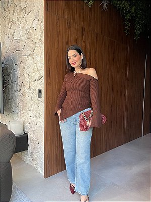 BLUSA DE TRICÔ ASSIMETRÍCA MISSY